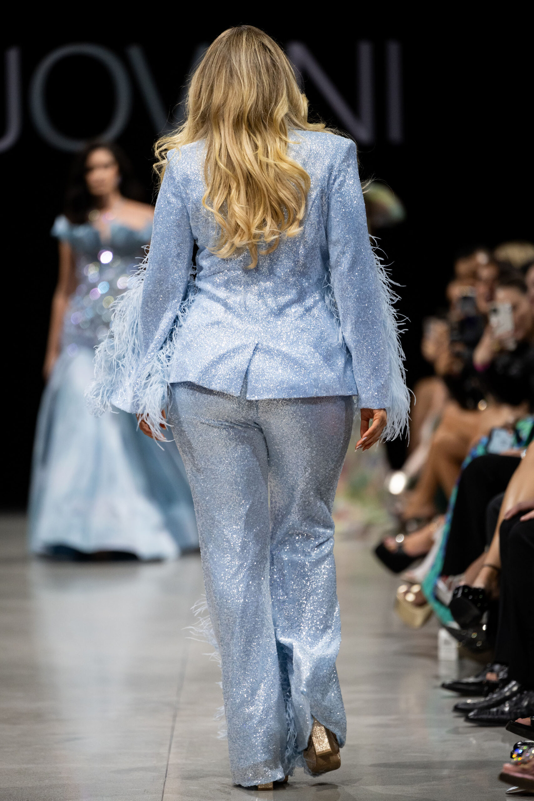 Blue Glitter Long Sleeve Suit 23162
