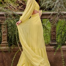 Yellow maxi dress with sleeves top