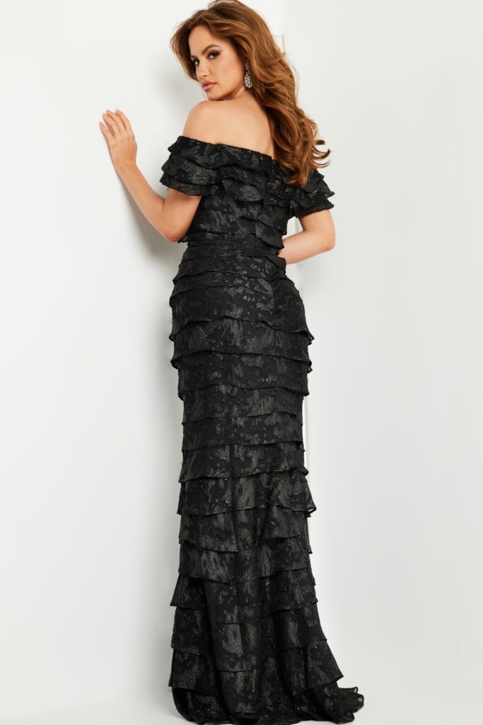 Jovani 23890 Black Off the Shoulder Sheath Evening Dress