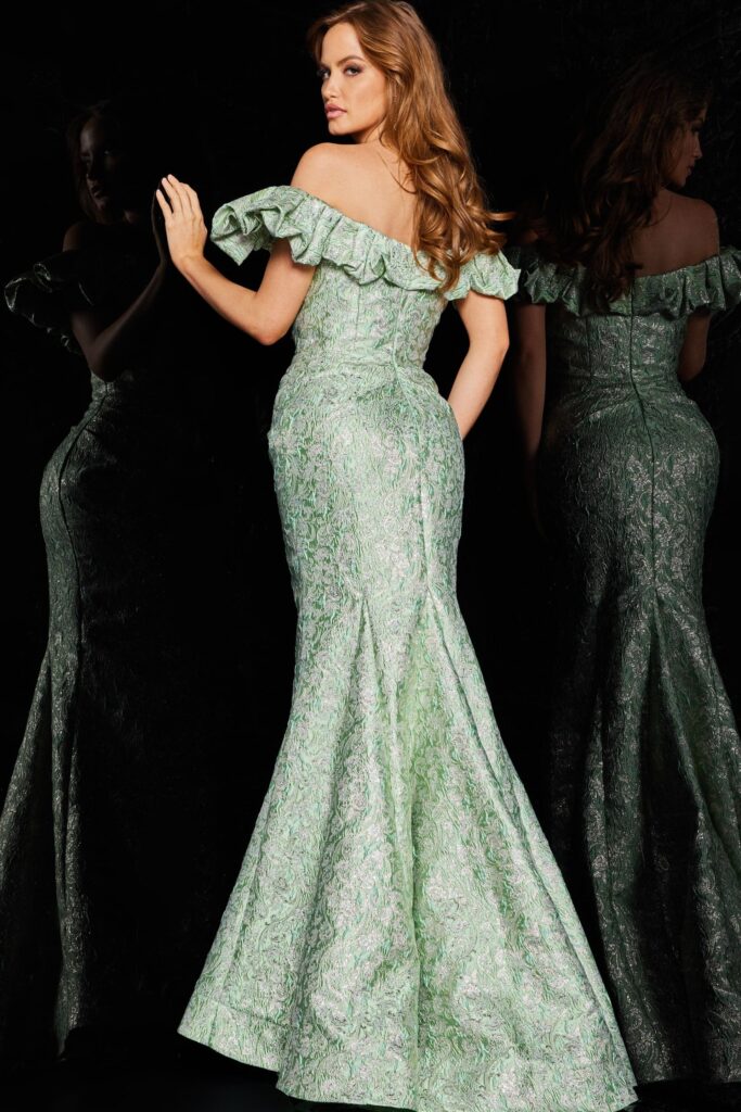 Mint Off the Shoulder Mermaid Dress 25674