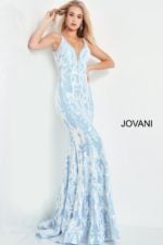 Model wearing Jovani 3263 Sequin Sheath Long Dress