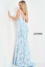 Model wearing Jovani 3263 Sequin Sheath Long Dress