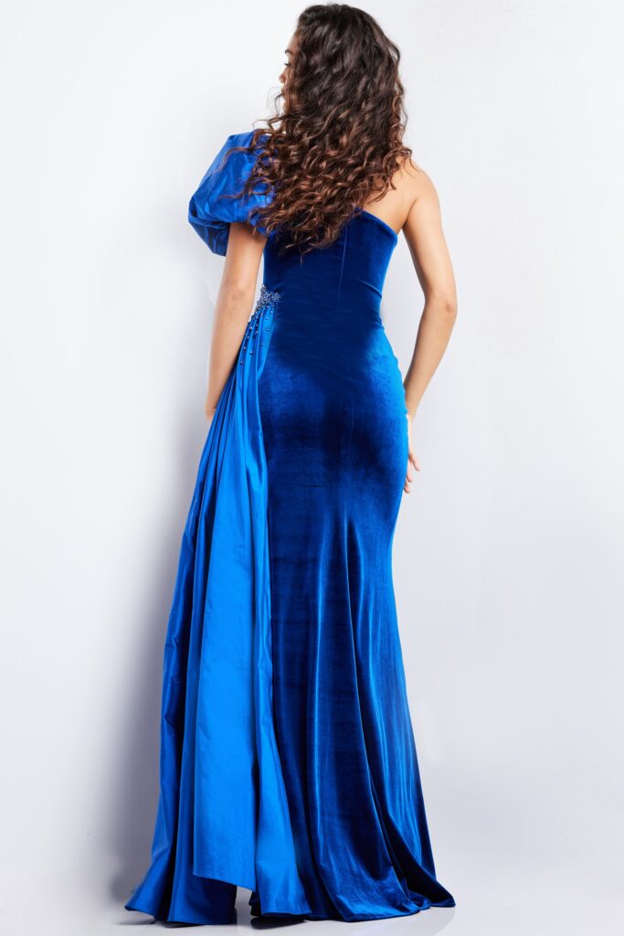 Royal High Slit One Shoulder Gown 36878