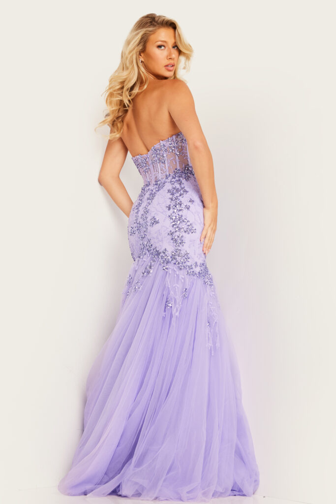 Lilac Sweetheart Neckline Mermaid Dress 37249