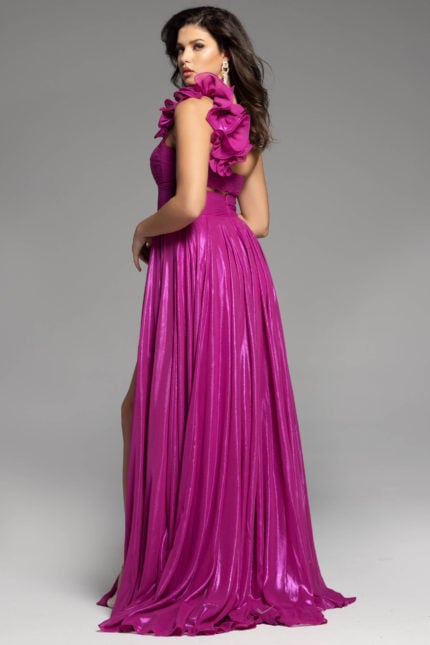 one shoulder empire waist dress 37254