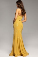 yellow fitted dress 37624