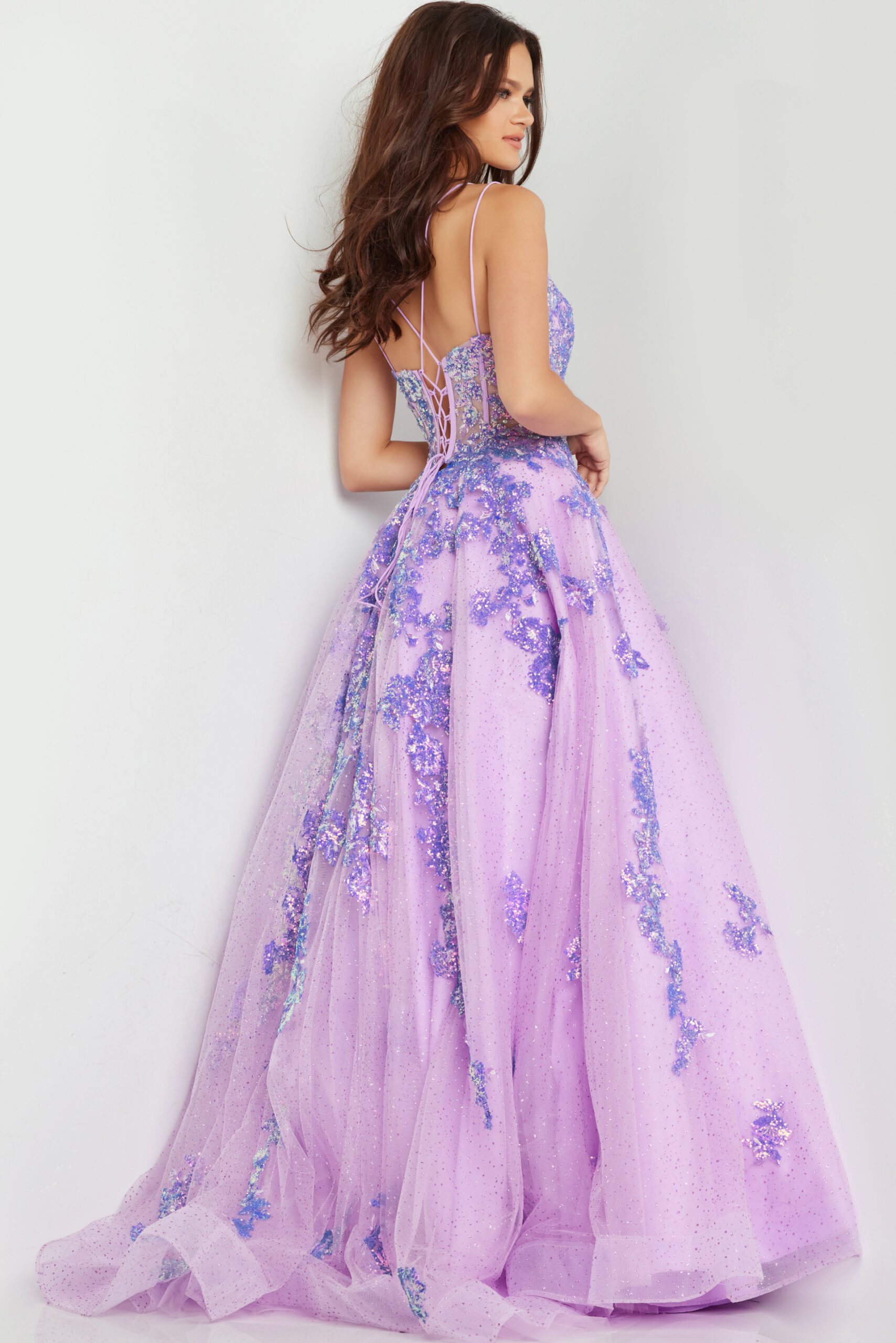 Lilac Corset Bodice Prom Ballgown 37700