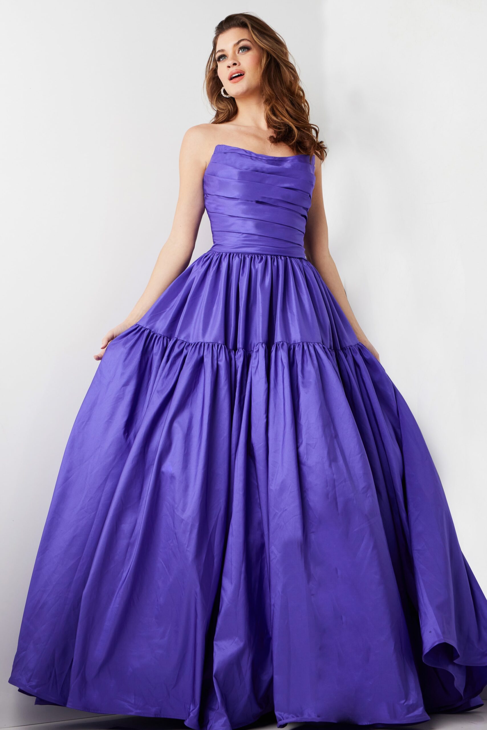 Purple Strapless Prom Ballgown 38331