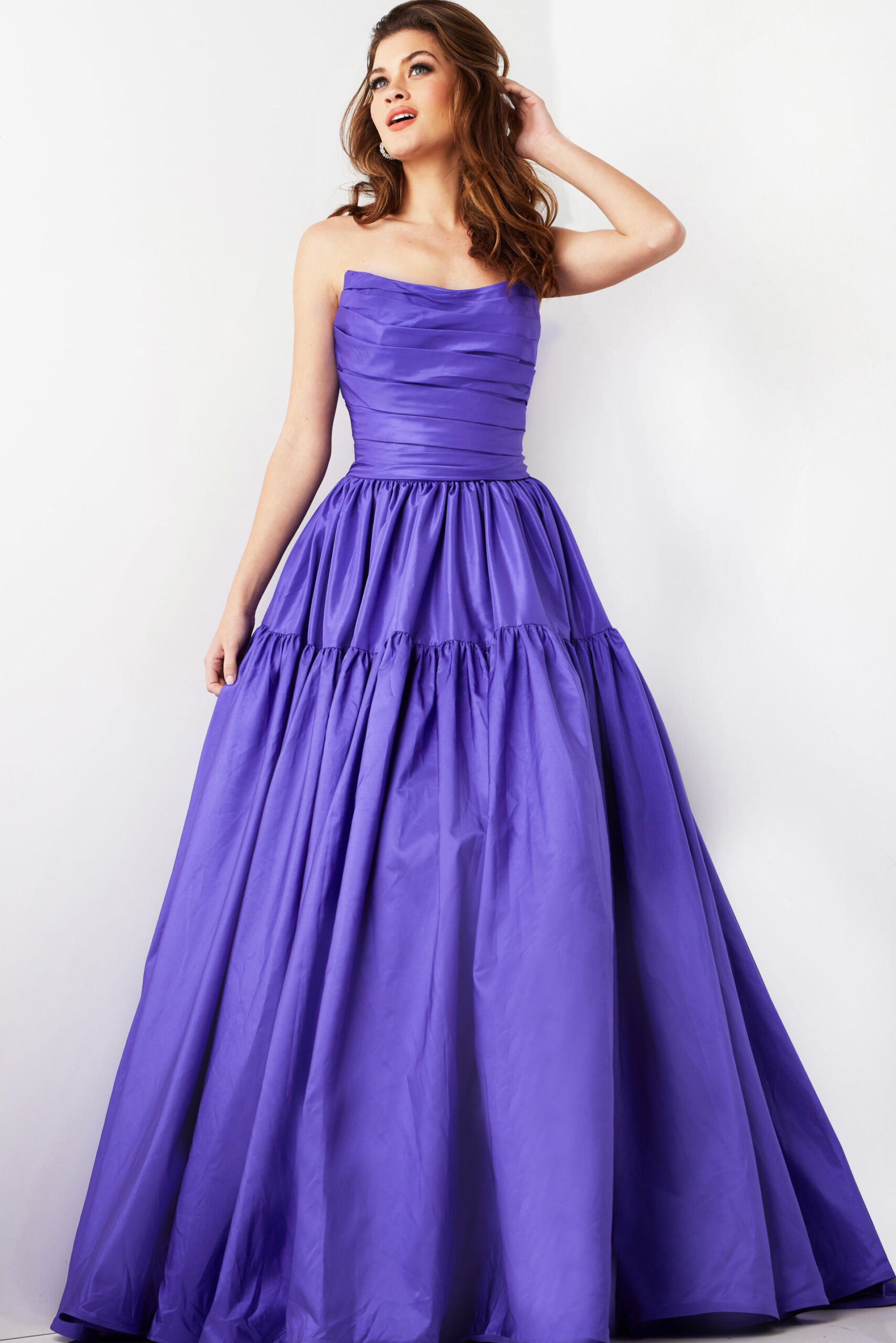 Purple Strapless Prom Ballgown