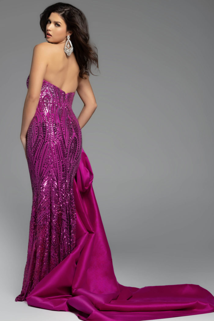 fuchsia embellished dress 38746