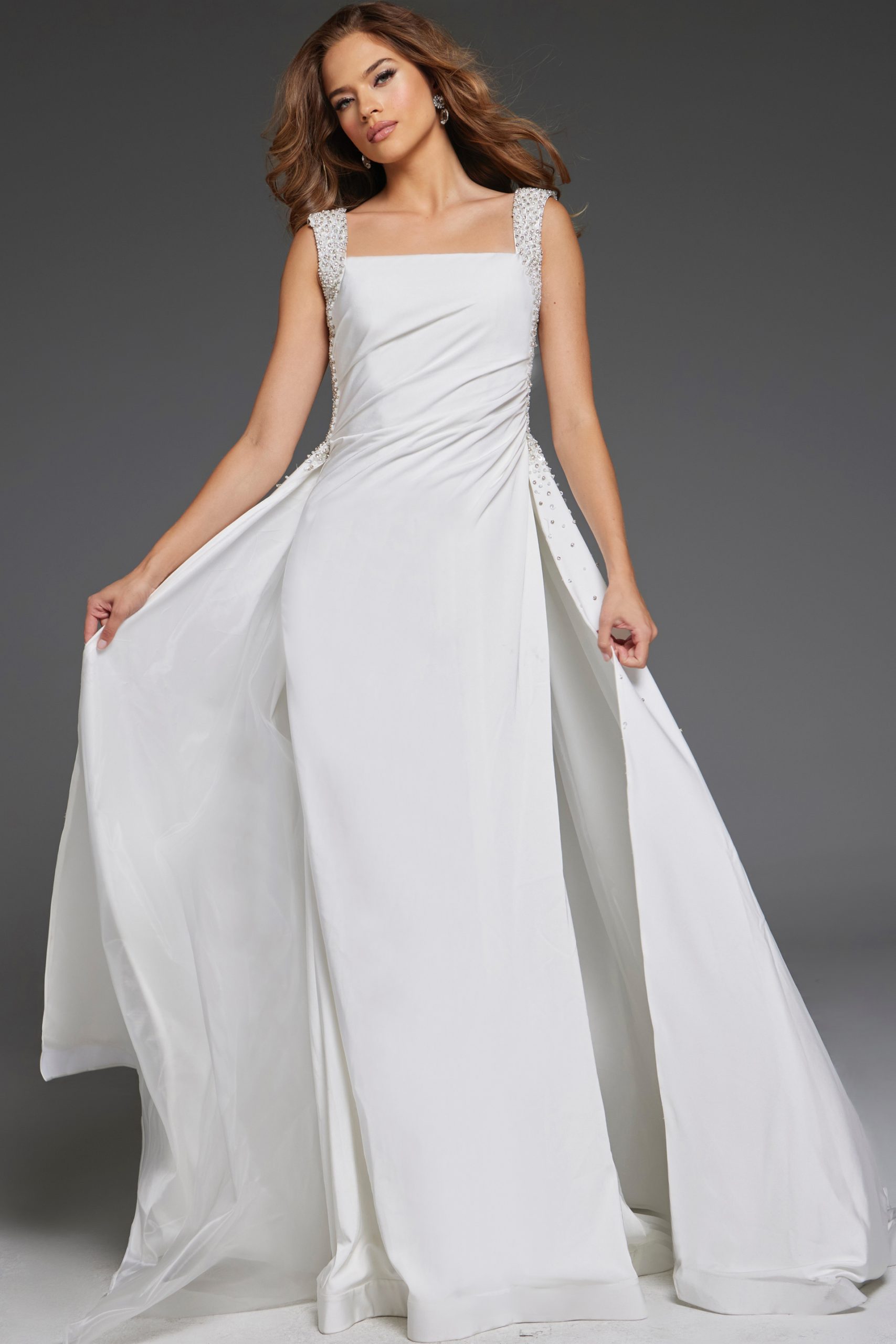 Elegant Bridal A-Line Gown with Embellished Straps 39921