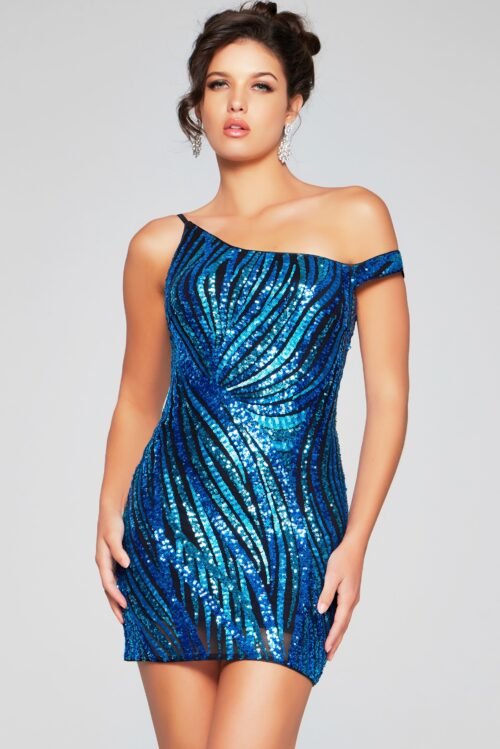 Model wearing Fitted Embellished Cocktail Dress 39951
