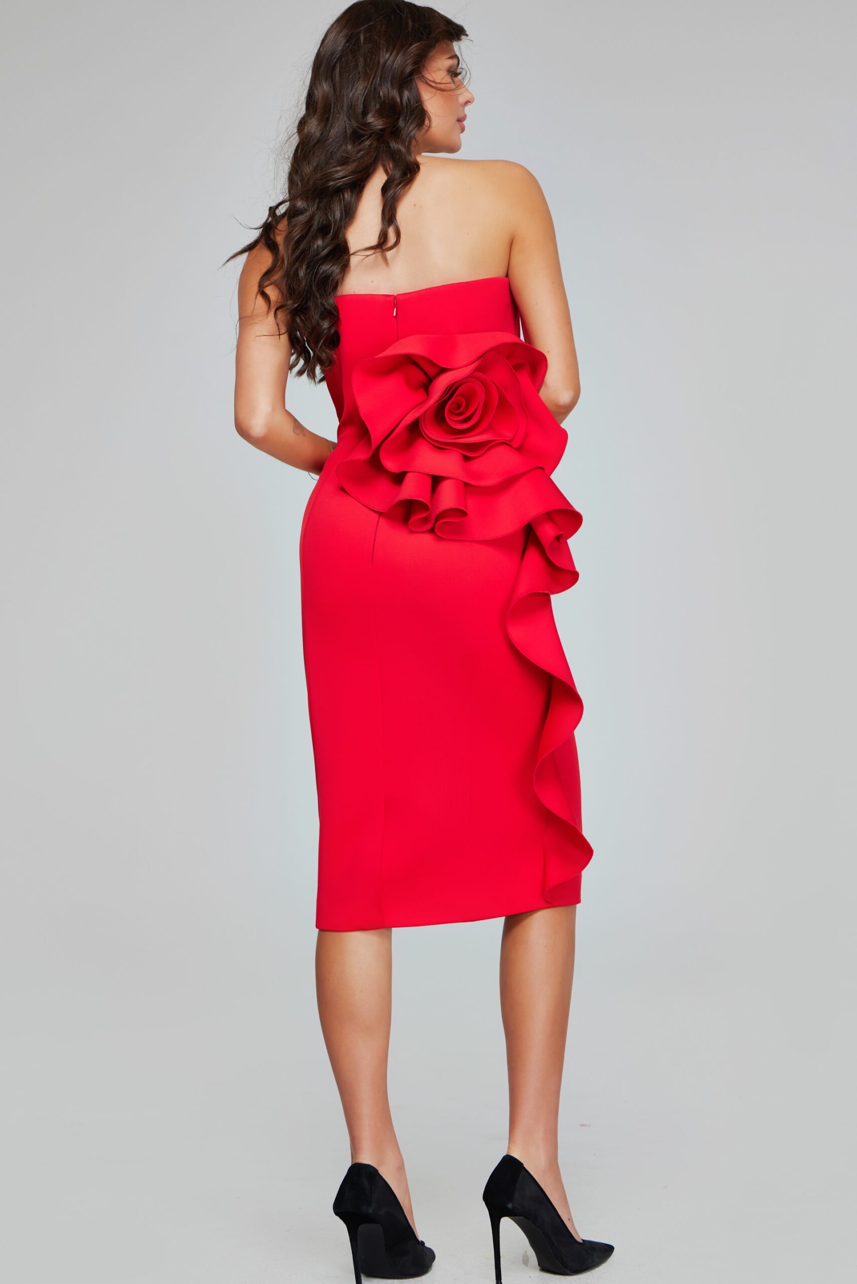 Red Fitted Contemporary Dress 40097