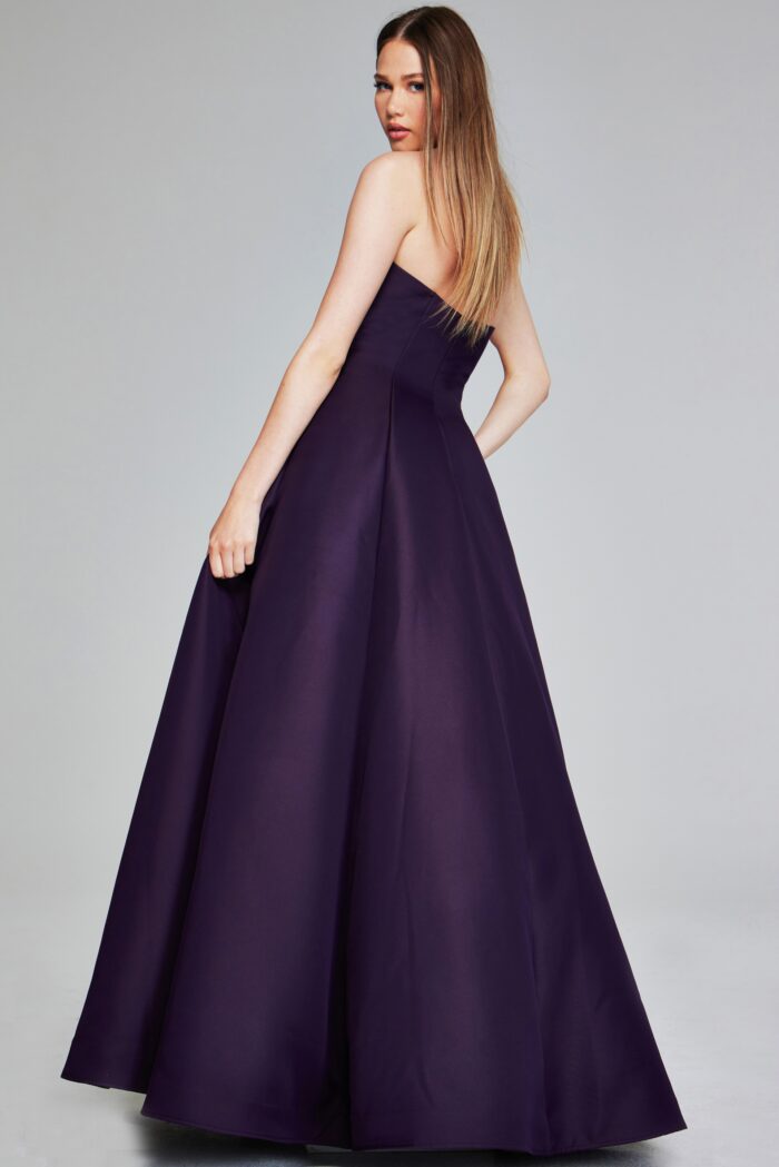 Model wearing Strapless A line Evening Gown 42347