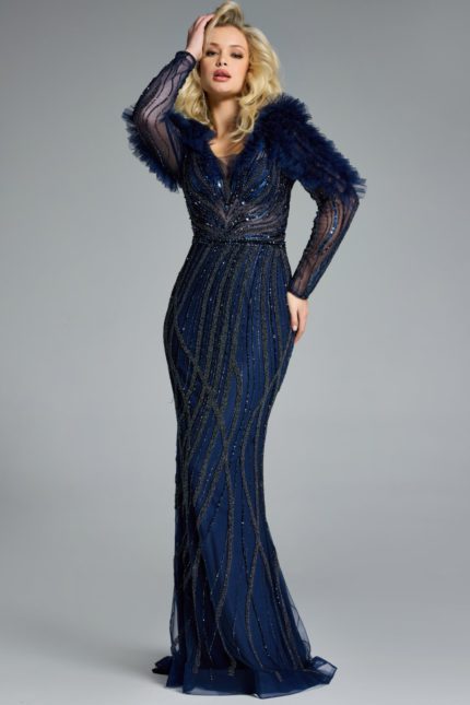 Model wearing Jovani dress 42367.