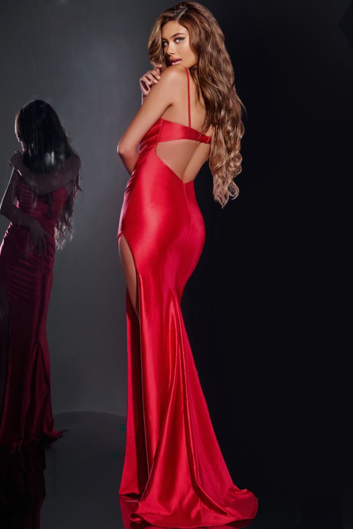 Jovani model wearing dress style 42370