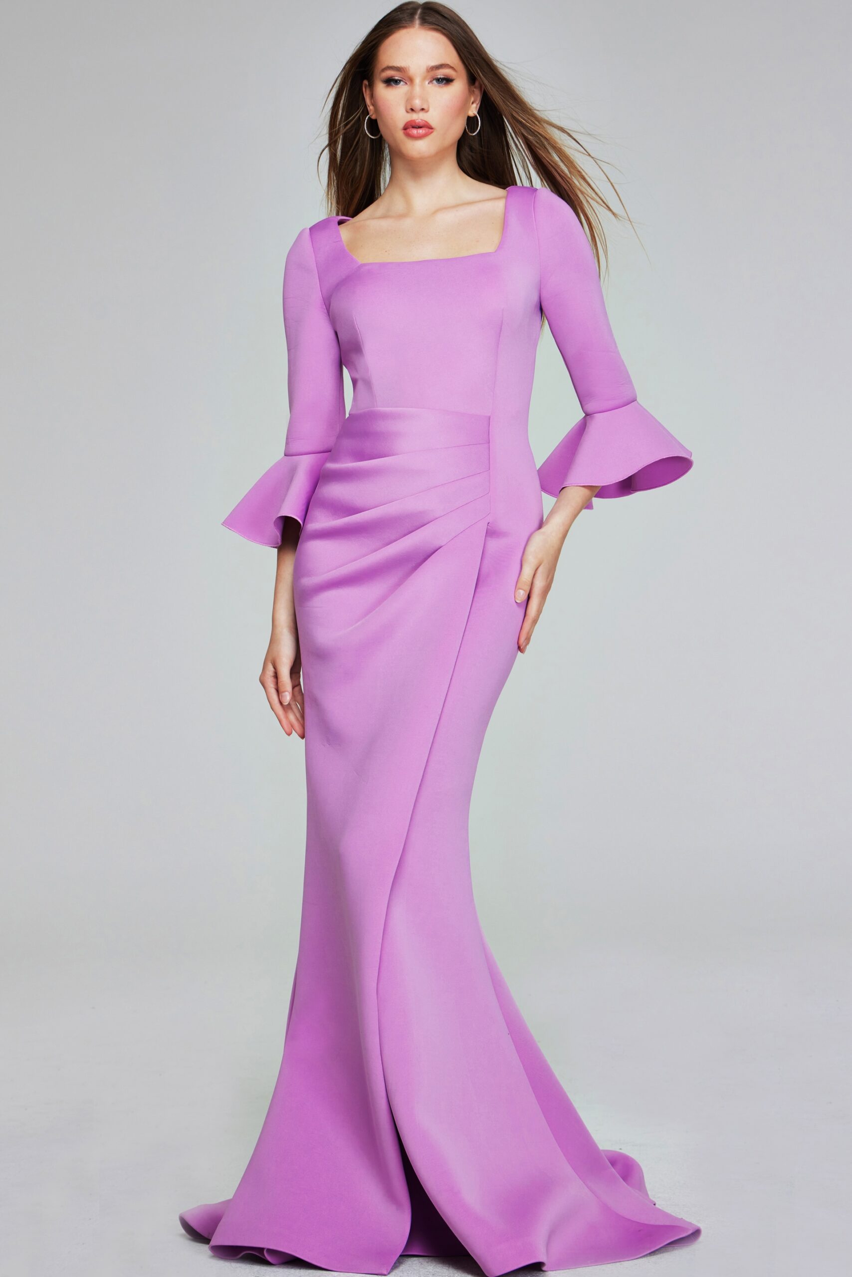 Elegant Lilac Bell Sleeve Gown 42579