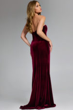 strapless burgundy dress 42665