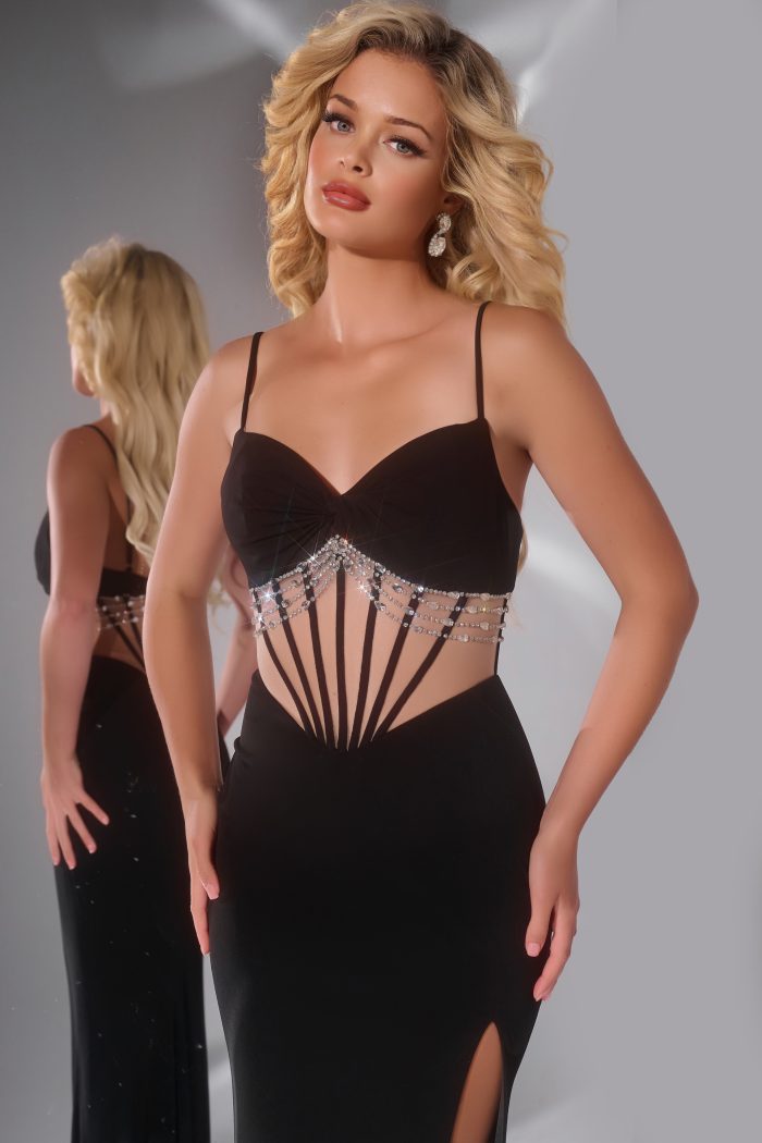 sheer bodice beaded dress 42758