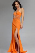 orange embellished dress 43018