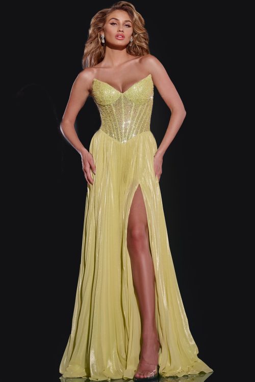 beaded yellow dress 43115