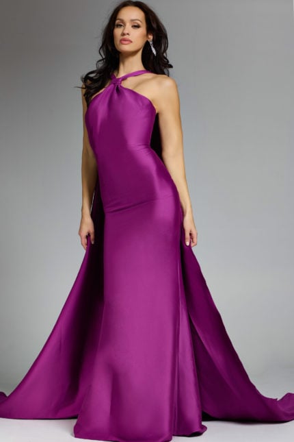 halter neck purple dress 43280