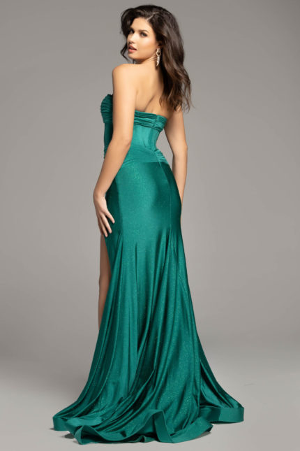 green high slit dress 43419