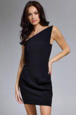 one shoulder black dress 43517