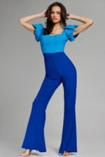 blue short sleeves jumpsuit 43755