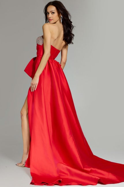 red embellished evening dress 43821