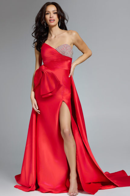 red embellished taffeta dress 43821