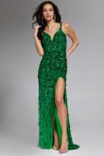 Model wearing Jovani dress 44440-1.