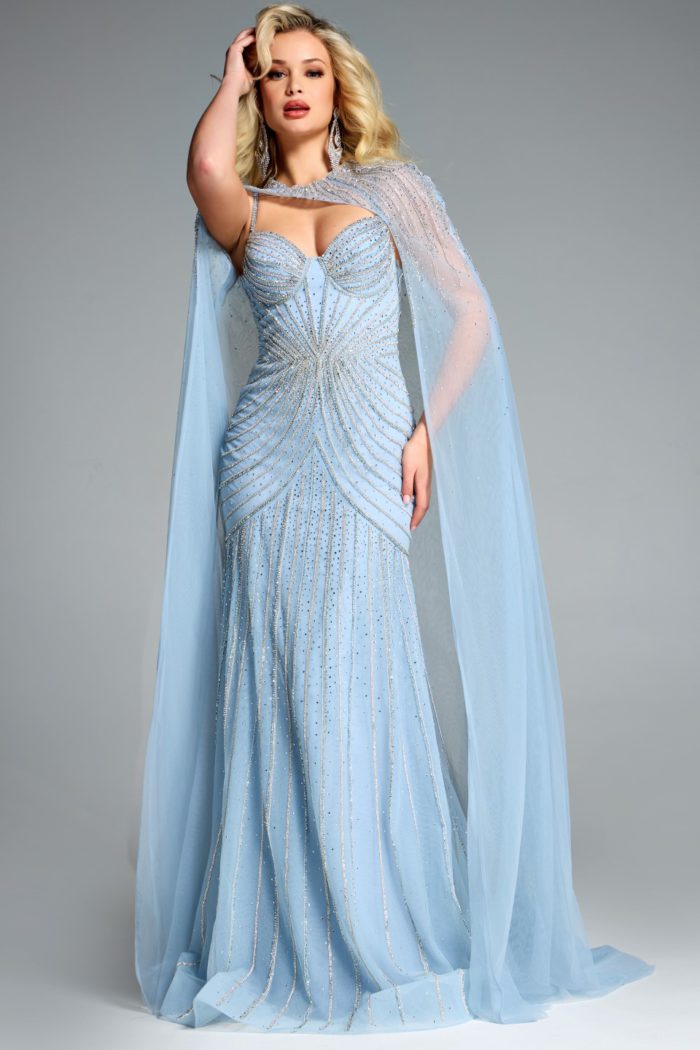 Model wearing Jovani dress 44840.