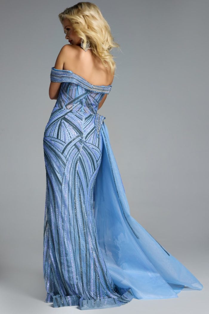 Model wearing Jovani dress 44843-1.