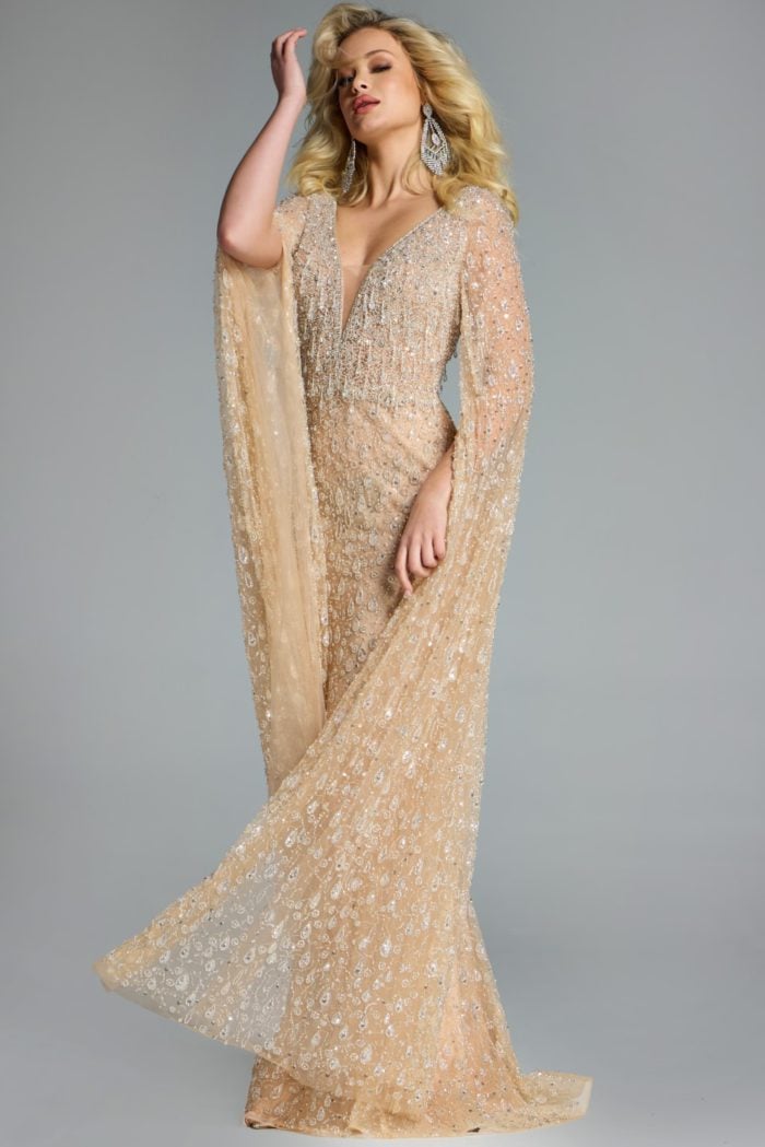 Model wearing Jovani dress 44844.