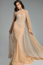 Model wearing Jovani dress 45077.