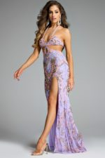 Model wearing Jovani dress 45531-1.