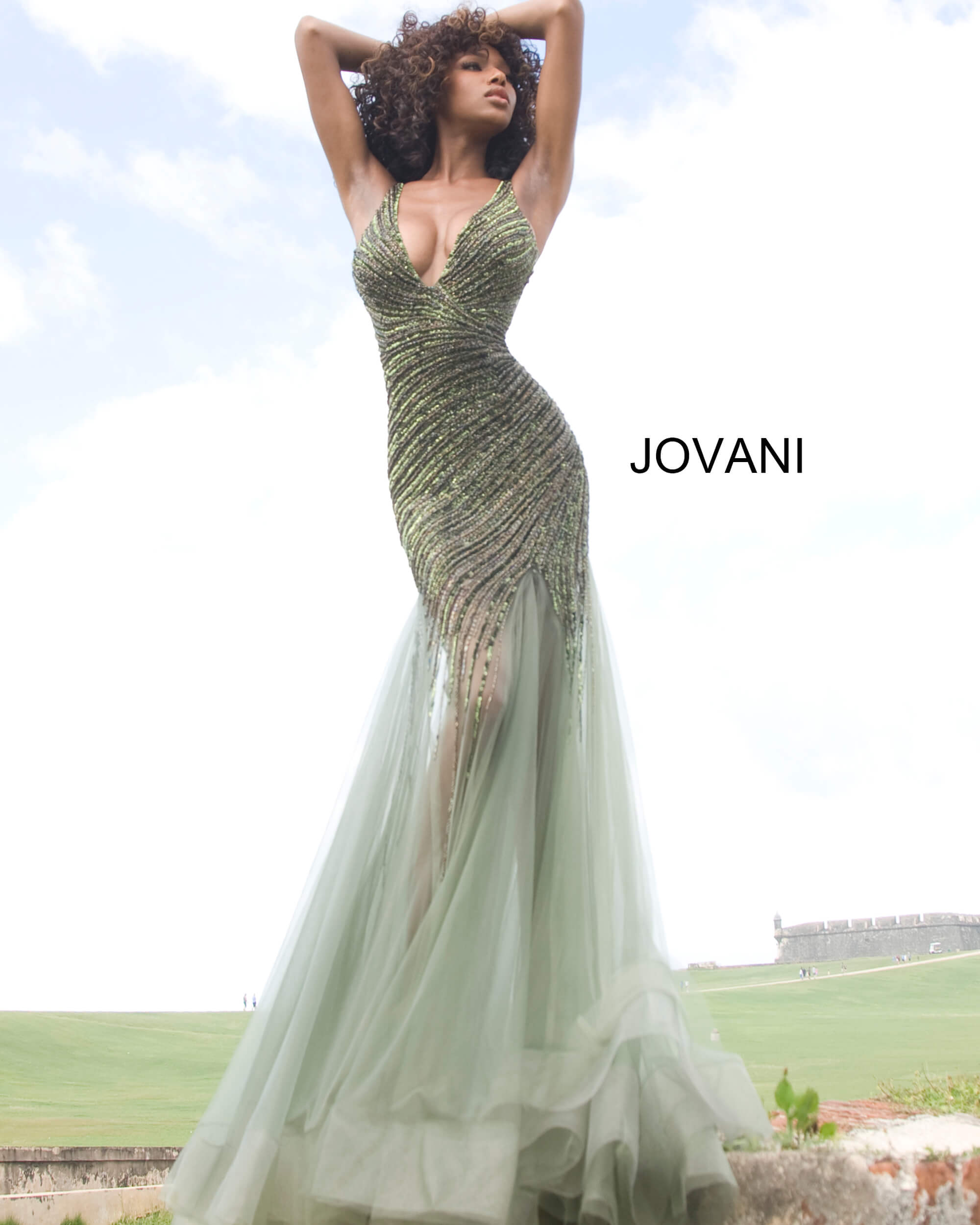 Jovani 4741 Beaded Mermaid Prom Gown