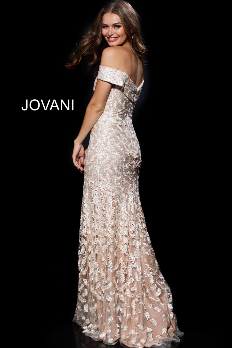 Jovani 49634 Off the Shoulder Embroidered Mother of the Bride Dress ...