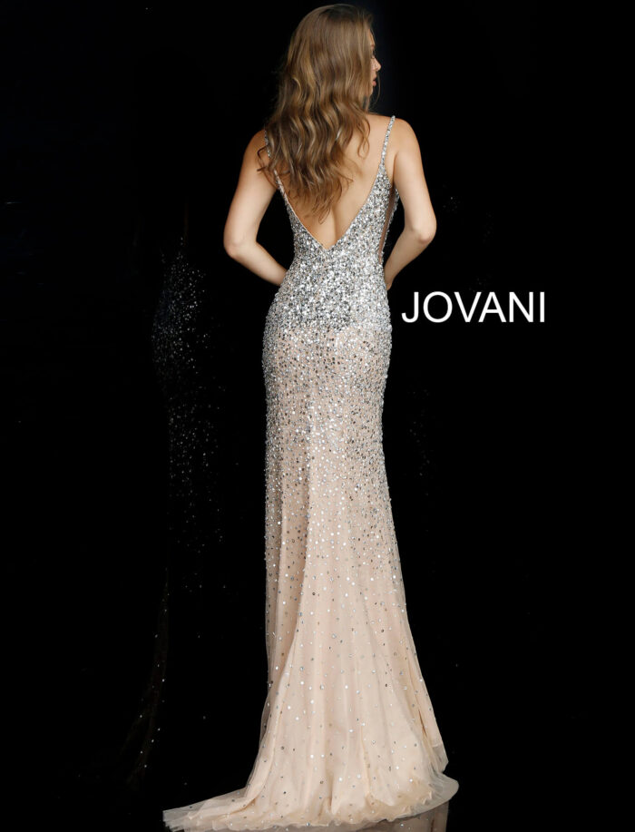 Model wearing Jane Seymour in Jovani 57932