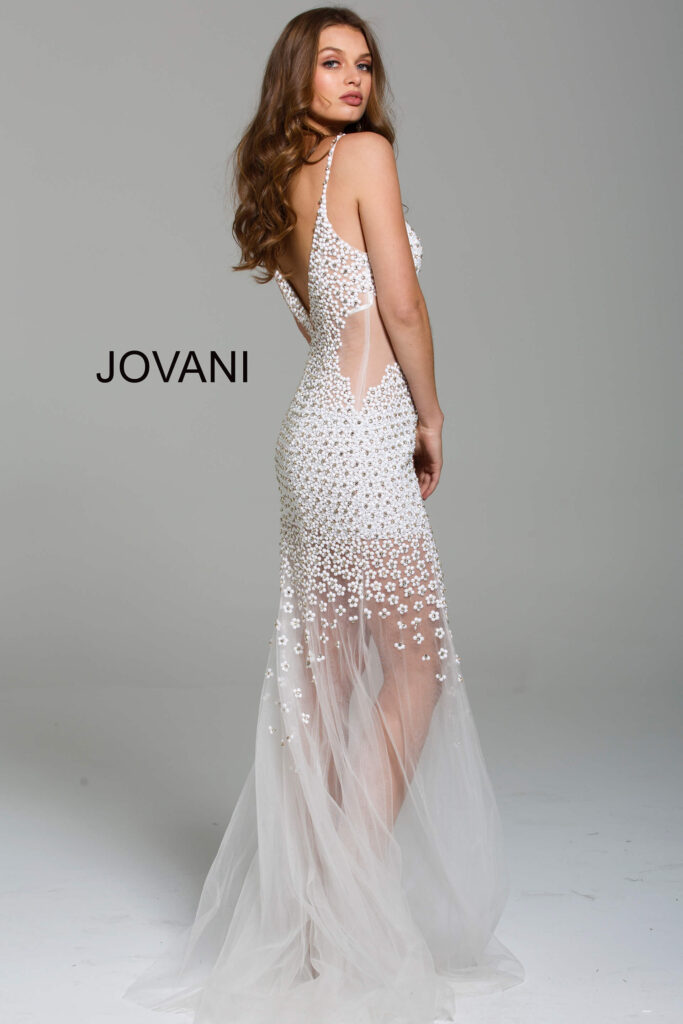 Off White Beaded Dress 60695