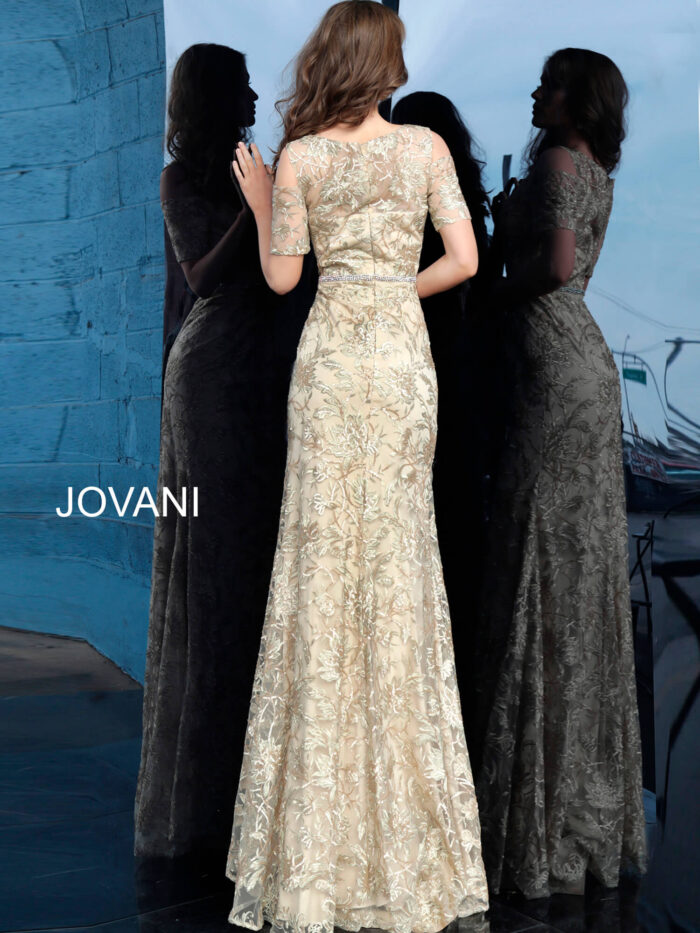 Model wearing Jovani 63649 Form Fitting Embellished Mother of the Bride Dress