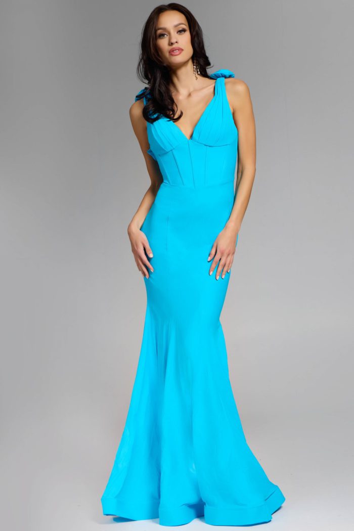 Model wearing Jovani dress D5810-1.