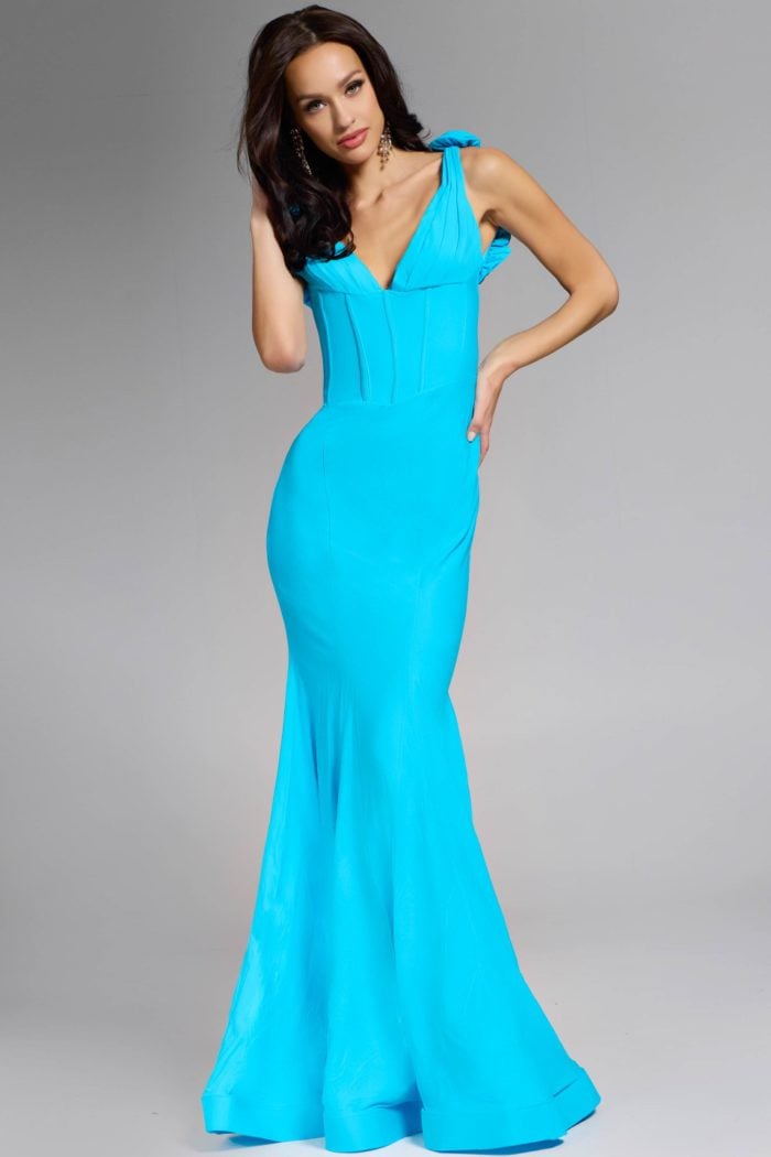 Model wearing Jovani dress D5810-1.