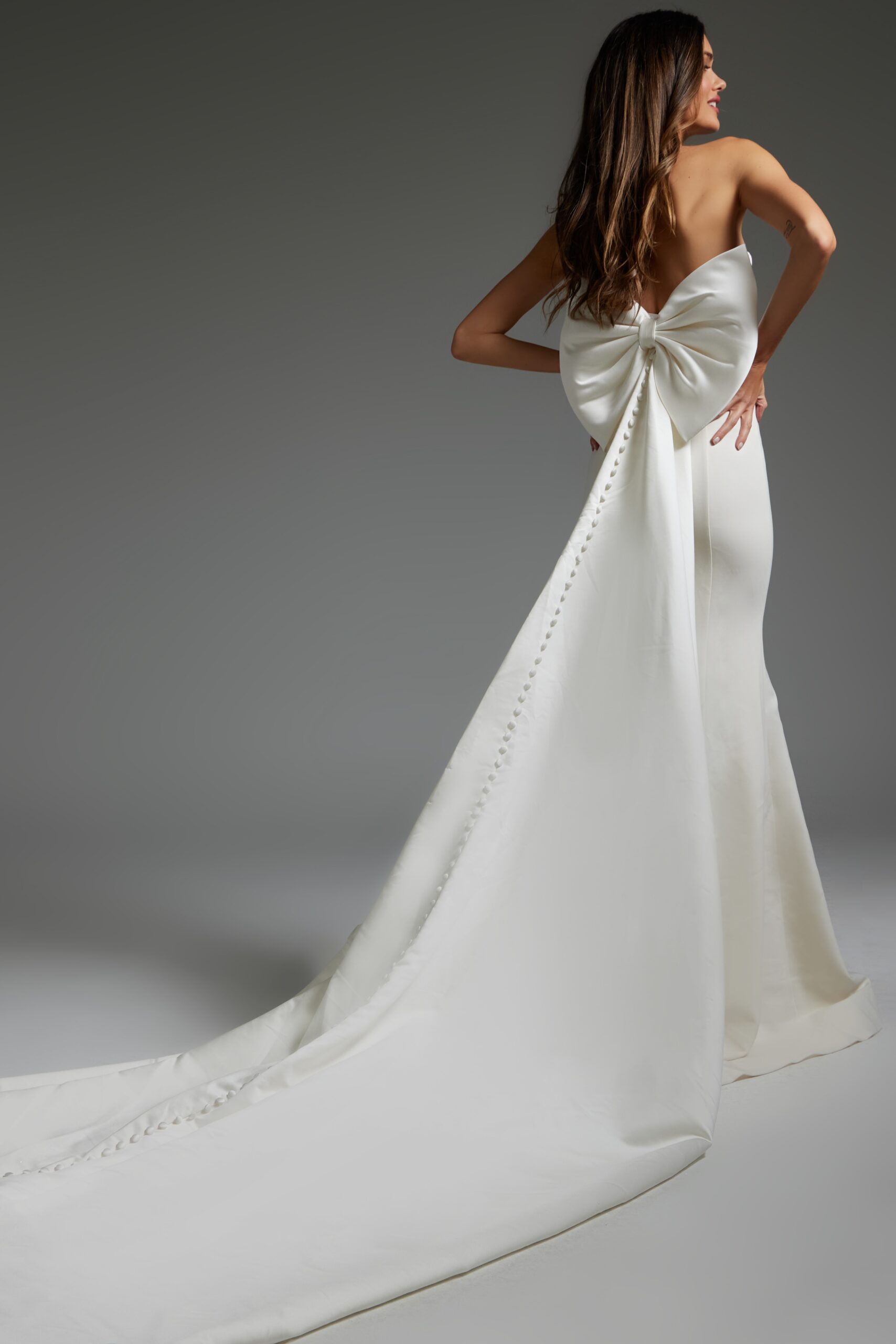 Ivory Strapless Simple Wedding Dress JB05352
