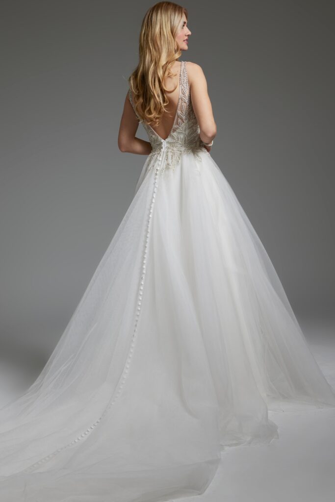 Off White Embellished Bodice Bridal Gown JB03500