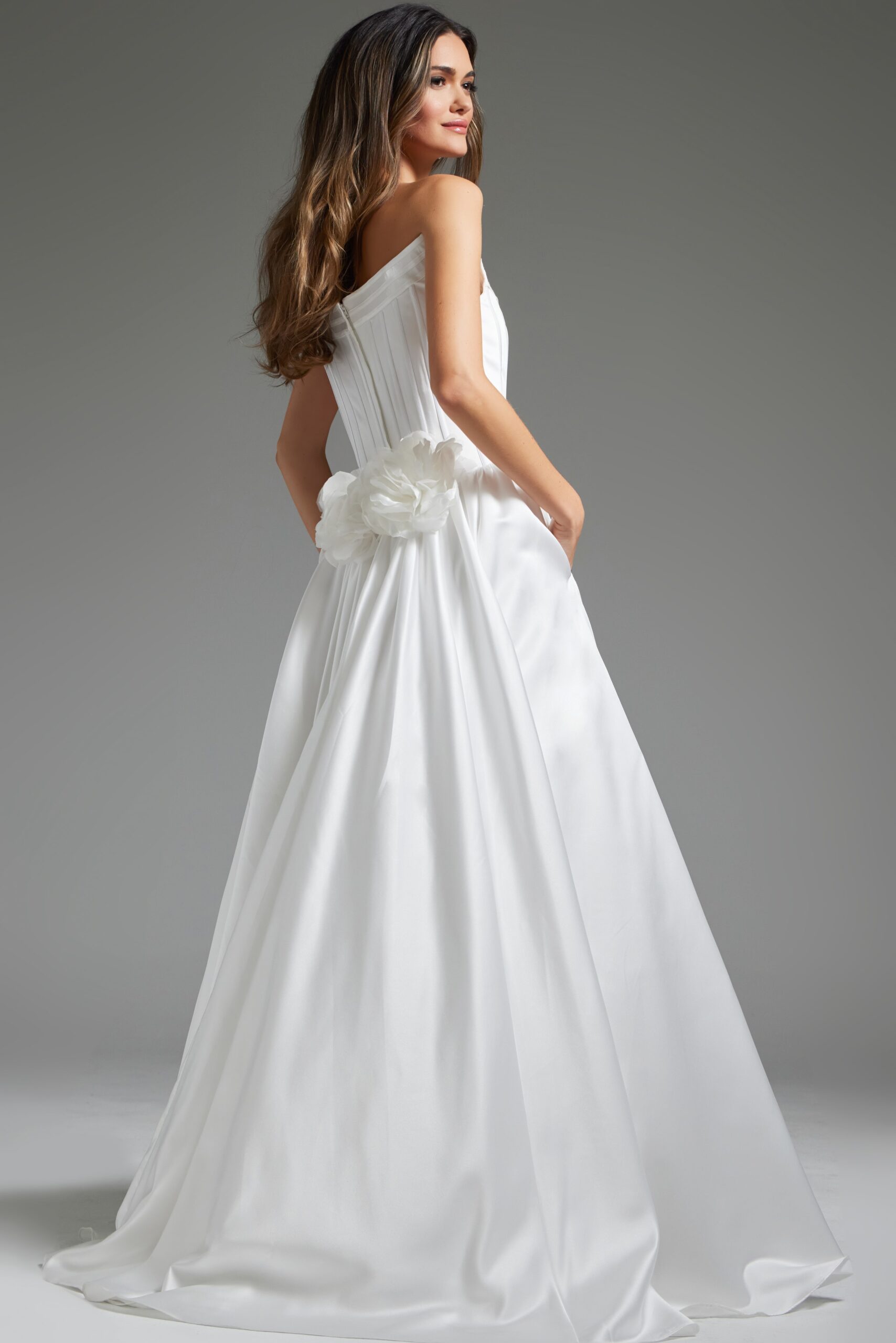 Strapless A line Wedding Dress JB40784