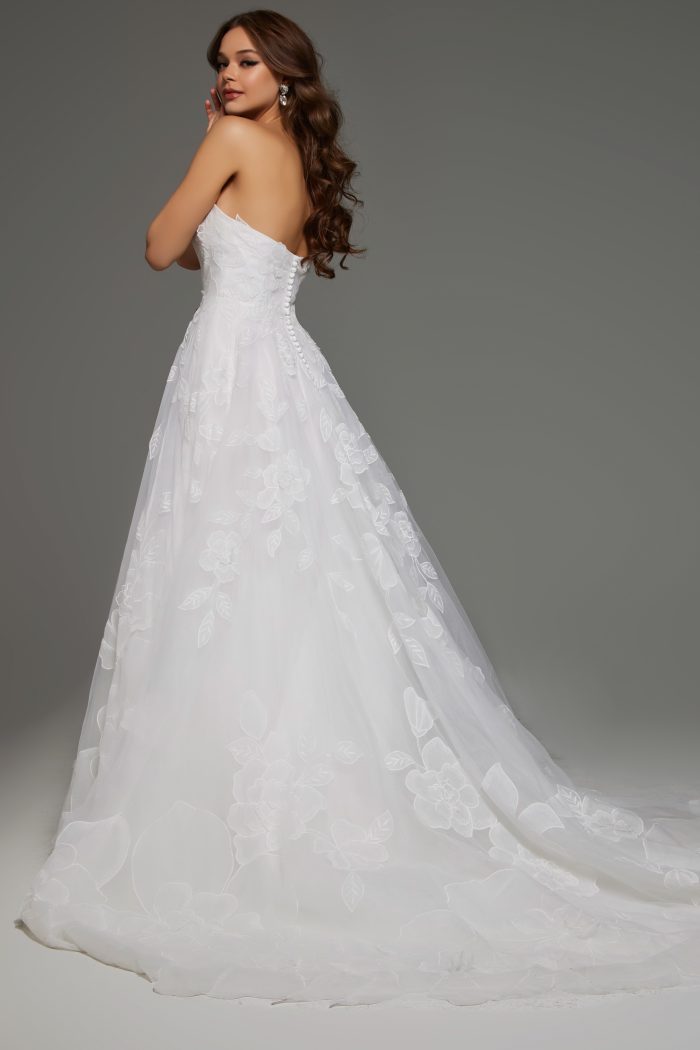 strapless fit and flare wedding dress JB42324