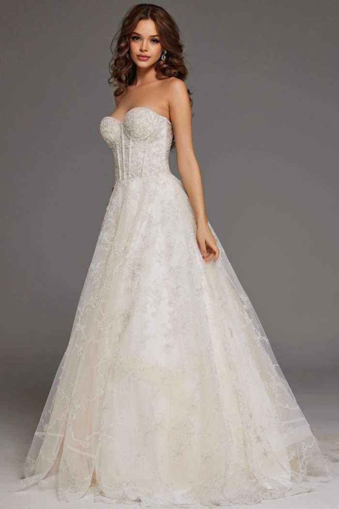 sweetheart neckline a line wedding dress JB42766