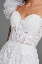 ruffled neck wedding dress JB43331